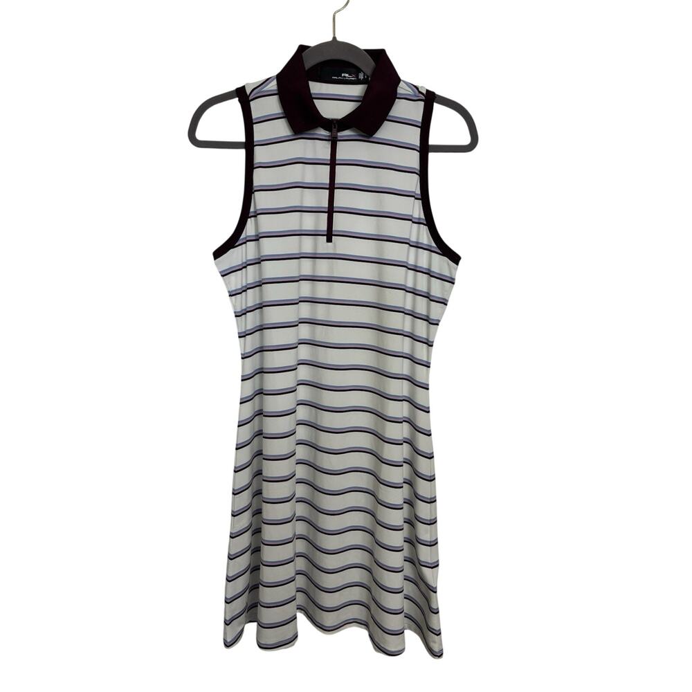 RLX Ralph Lauren Striped Sleeveless Polo Golf Dress Size Large Pickeball Preppy